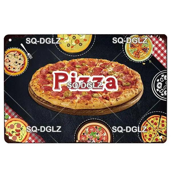 Italienische Pizza Vintage Metallschild Blechschild Vintage Dekoration Man Cave Plakette Hauswanddekoration Bar Schild Heimdekoration Poster