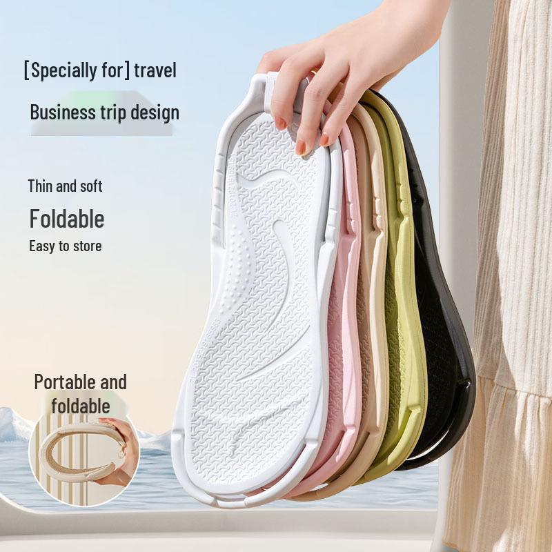 Non-Slip Foldable Travel Slippers for Couples - Lightweight, Indoor Use, Perfect for Hotels and Home, Men & Women