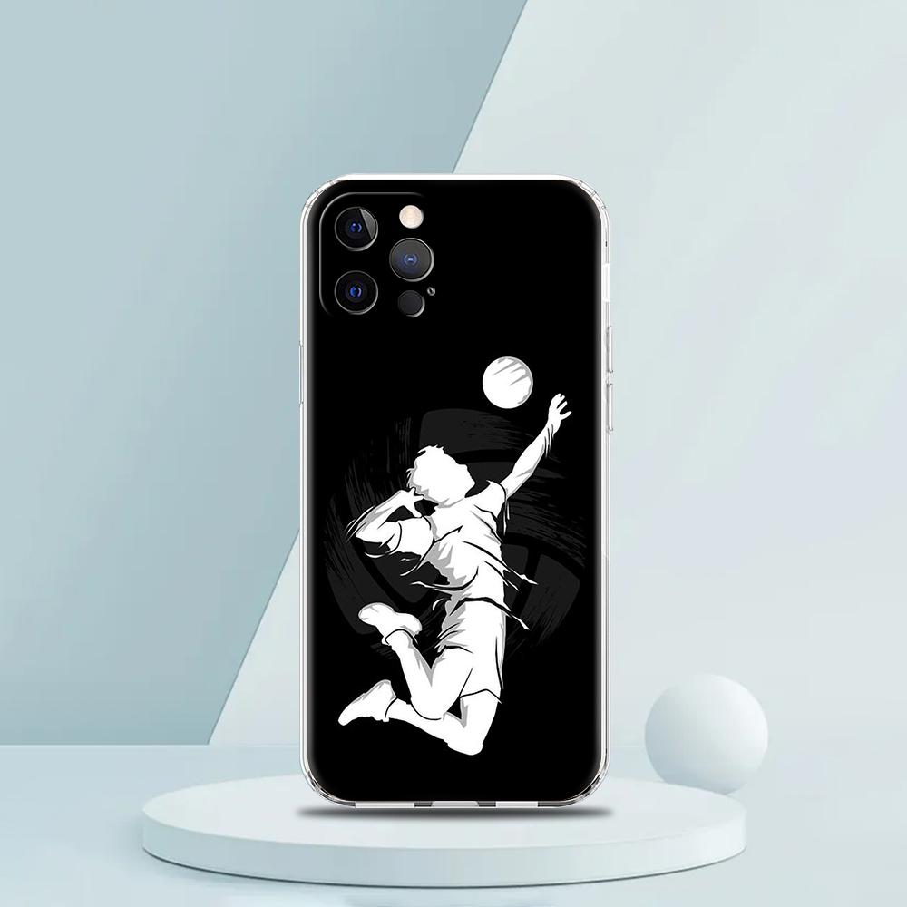 For iPhone 15 16 14 13 12 mini 11 Pro Max XS X XR SE 7 8 Plus Silicone Clear Cover Handball Sport Luxury Phone Case