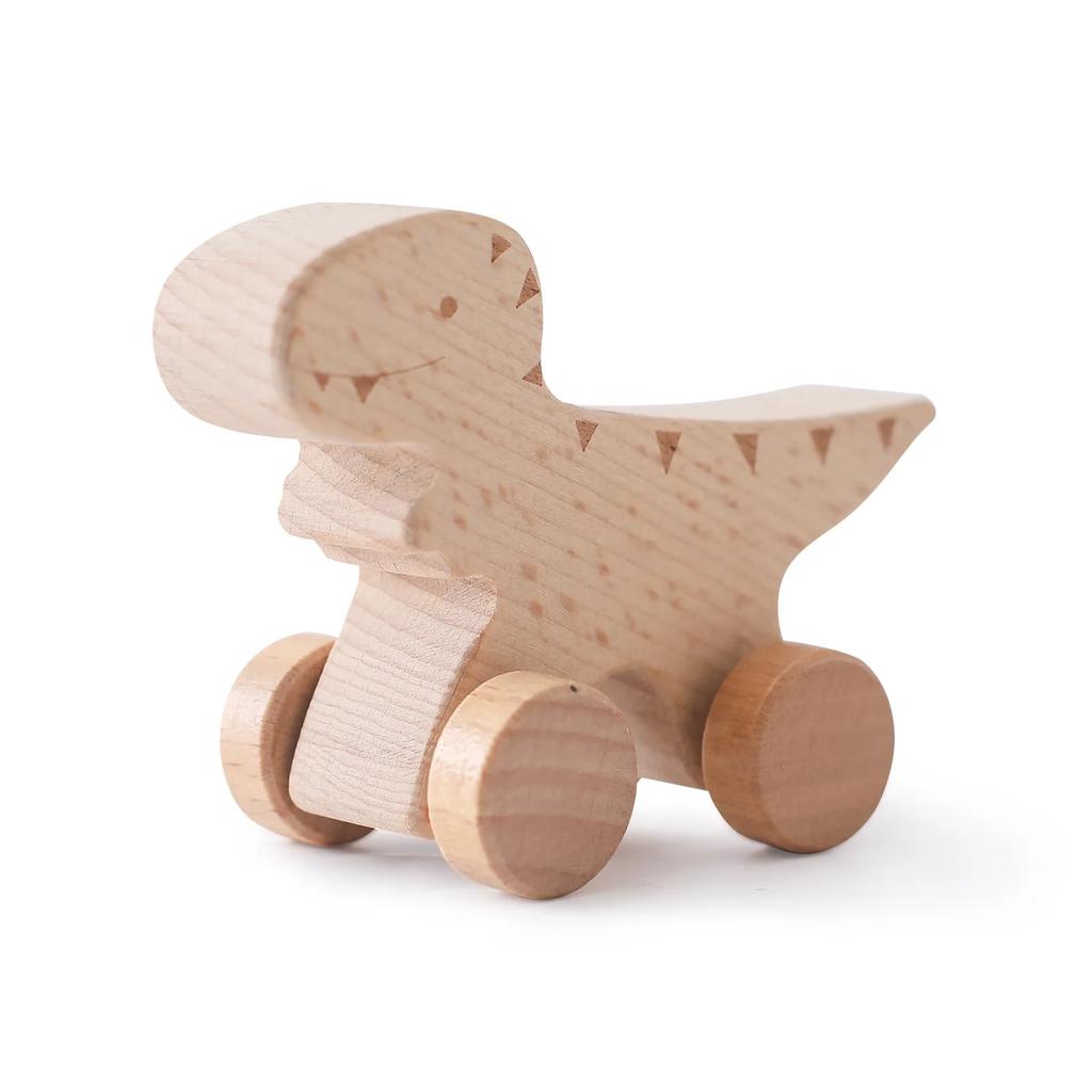 1PC Baby Holz Spielzeug Buche Holz Cartoon Dinosaurier Auto Montessori Pädagogisches Spielzeug Junge Mädchen Baby 0-12 Monate spielzeug Neugeborenen Geschenke