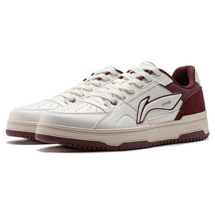 Li Ning Tian Ji 2.0 Comfortable Lightweight Non-Slip Low-Top Skate Shoes Men Skate Shoes White Red AGCT345-2