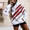 Ladies Plus Size White Drawstring Hooded Sweatshirt Long Sleeve Loose Soft Casual Everyday Top