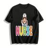 Cute Nurse Graphic Print Casual Top For Medical Workers Pure Cotton T-shirt