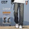 JEEP SPIRIT Men's Retro Loose Straight Leg Jeans