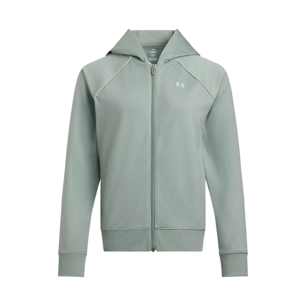 Under Armour Rival Tricot Logo Hoodie Long Sleeve Top Slim Fit Comfortable Simple Long Pants Casual Set Women sets Lime-Green 6001966-348