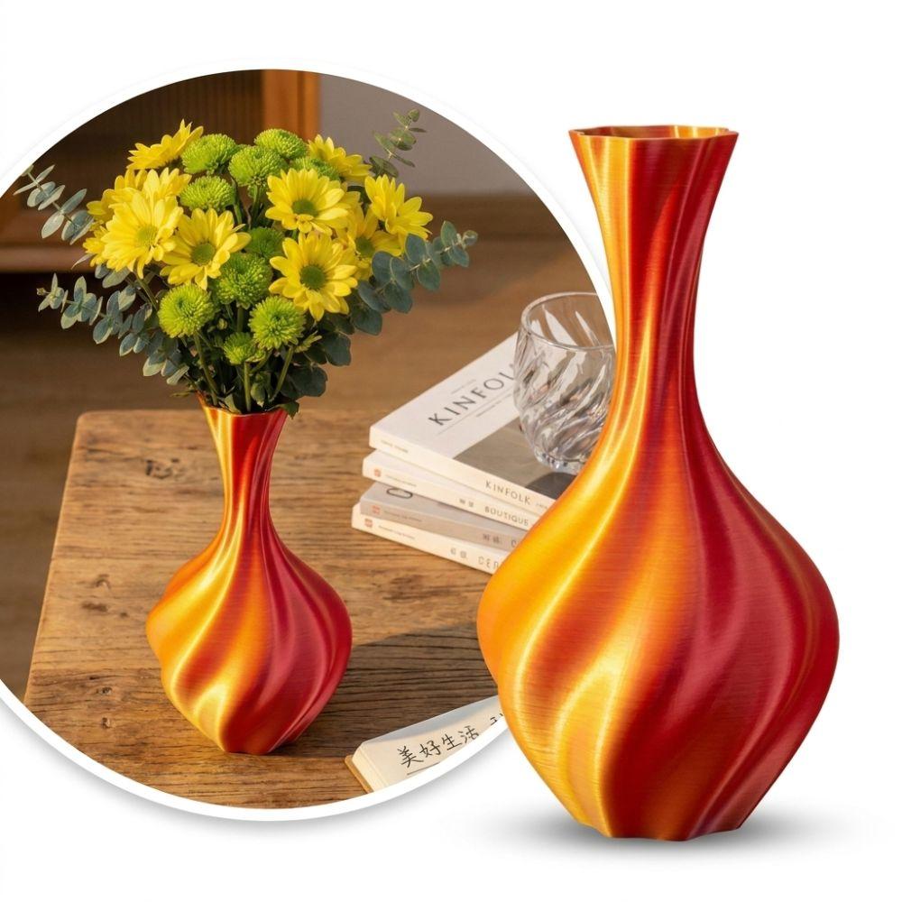 Gradient Color Modern Twisted Flower Bottle Decorative Flowerpot Home Desktop Decorations