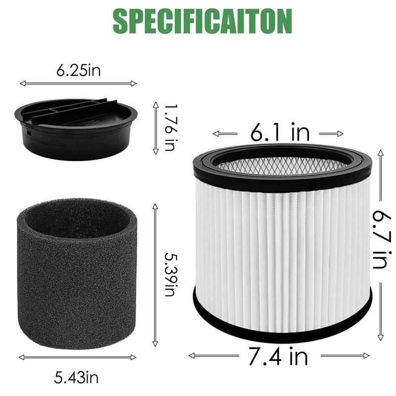 Replacement For 90304 Shop Vac Filter, Filter Replaces For Shop Vac 90304/90350/90333/9030400, Hepa Filter Cartridge