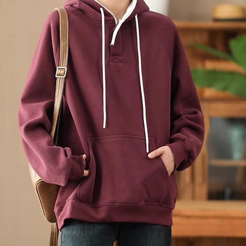 Sweatshirt for Women Cotton Oversize Hooded Thickened Loose Casual Pullover Long Sleeve Top Sweatshirt