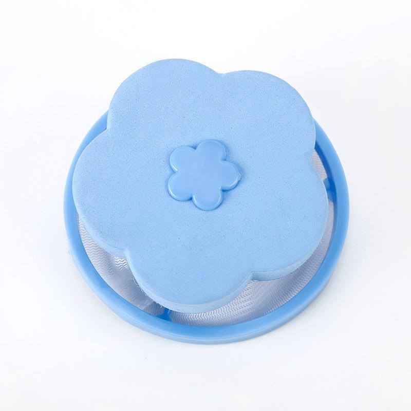 Plum Blossom Laundry Lint & Hair Removal Filter Bag with Stain Care Ball