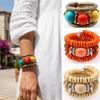 Stacking Bohemian Bracelet Gold Color Wide Stretch Bracelet Creative Gift Three Layer Bangle