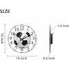 Clock Soccer Ball Pattern Wall Clock 10 Inch Silent Non-Ticking Clocks Battery Operated for Home Living Laundry Room Kitchen Bedroom Office