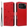For iPhone 17 Pro Leather Wallet Case Cat Bee Pattern Phone Cover Stand