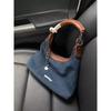 Niche design denim underarm bag women, new large-capacity tote bag fashionable shoulder bucket bag