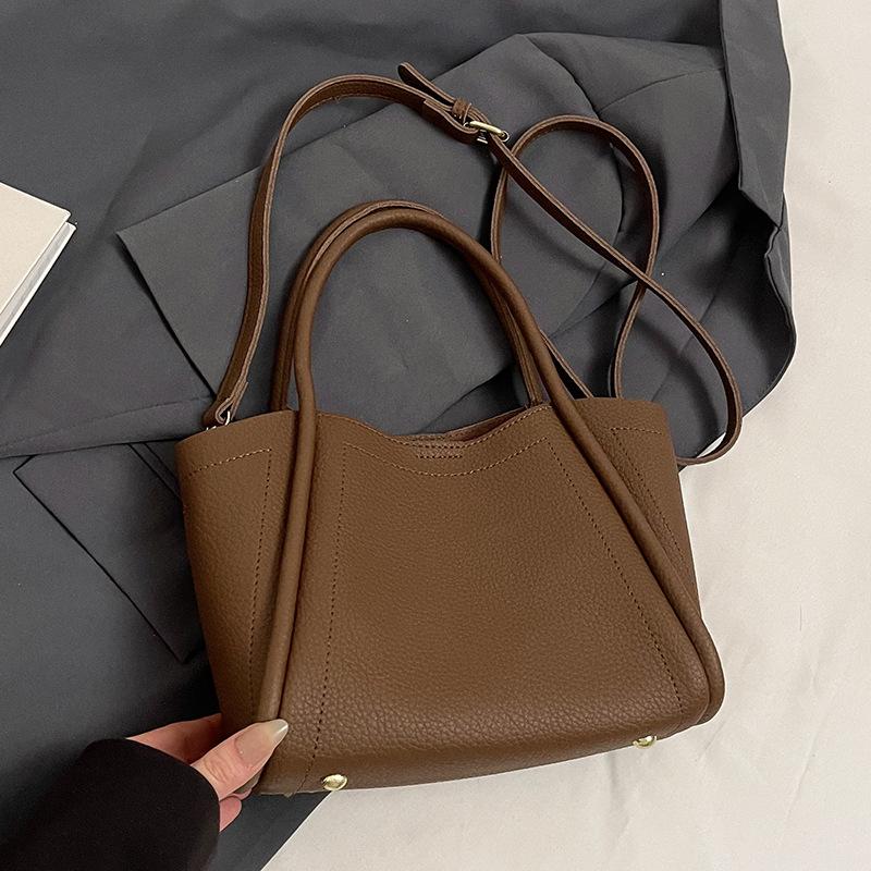 

Весна и лето новые продукты повседневный нишевый простой узор личи портативная сумка-корзина для овощей женская сумка для поездок на работу универсальная сумка-мессенджер