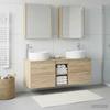 5 Piece Bathroom Furniture Set Sonoma Oak Engineered Wood and Glass