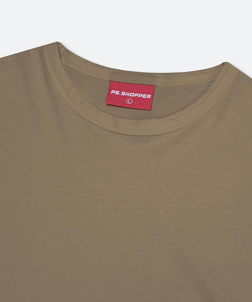 PSSHOPPER Layered Inner Cropped Long Sleeve T-Shirt [Vintage Brown]