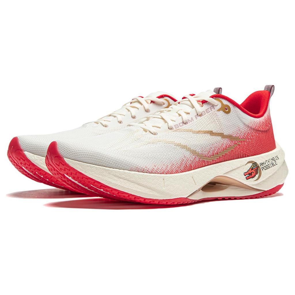 New LiNing Super Light 21 Cushioning Anti Slip Wear Resistant Breathability Low Top Running Shoes Women's White Red ARBU002-44