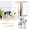 Desktop Storage Box Pen Holder Hexagonal Container for Pens Pencil Pot Pencil Organizer Beige