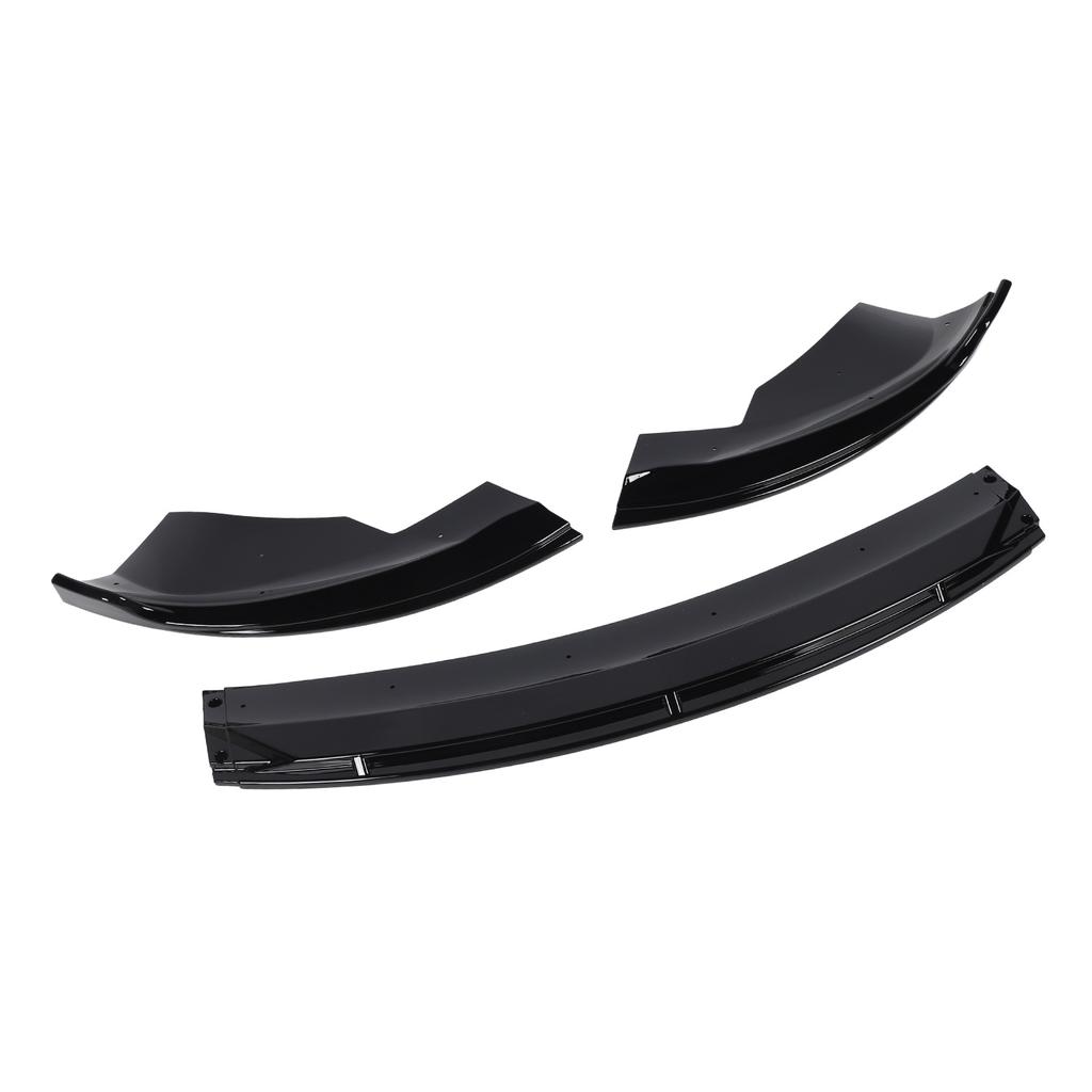 Front Bumper Lip Spoiler Splitter 3 Stage Front Bumper Lip Body Kit Replacement for Tesla Model 3 2023+ Bright Black