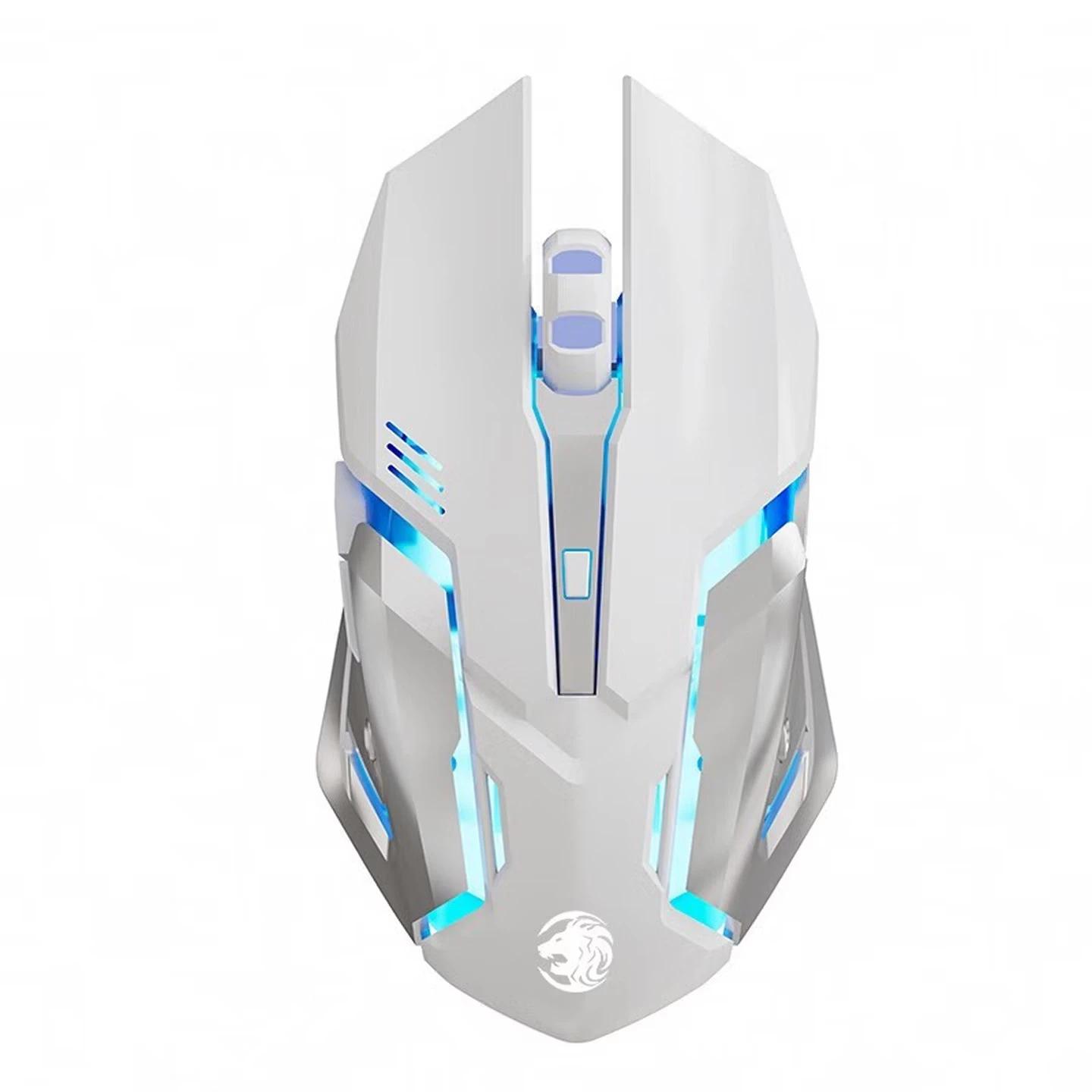 

EWEADN Wireless Gaming Mouse, Office Bluetooth Dual-Mode Mechanical Mouse, Rechargeable Mouse, White білий
