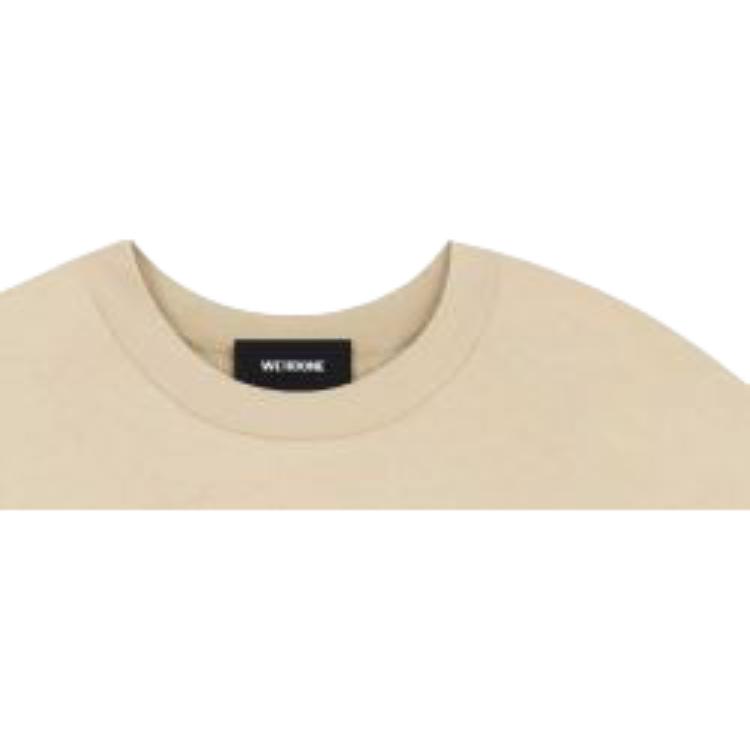 We11done FW22 Letter Logo Print Round Neck T-Shirt Unisex Tops Khaki WD-TT3-22-851-U-BG
