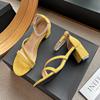 2025 Summer Pearl Low-heeled French Sandals Summer with Skirts High-end Small Heel Women's Shoes