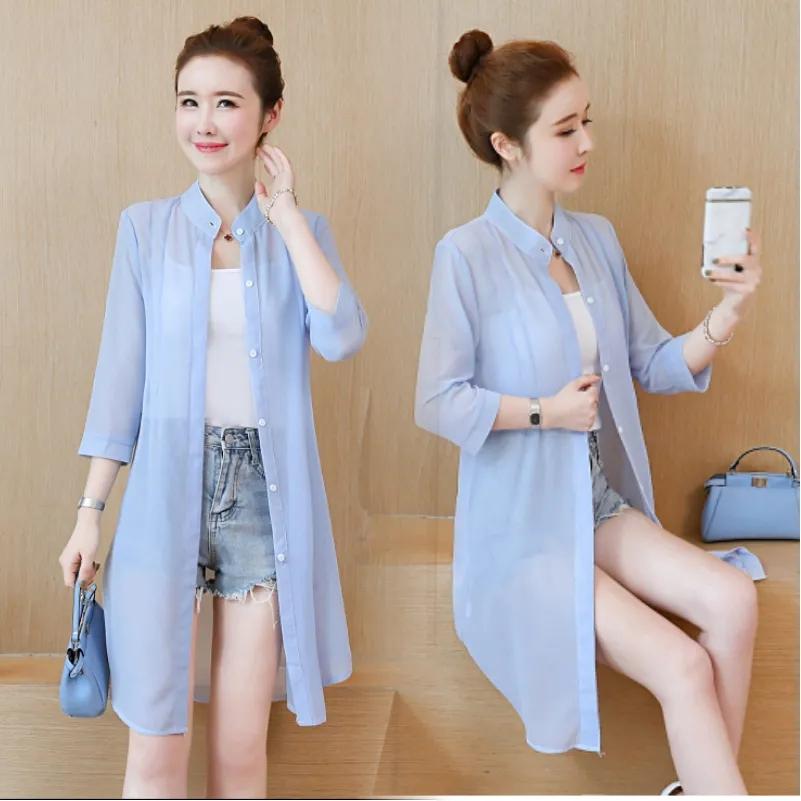 Women's Sun Clothing Lightweight Long UV Protection Jacket Summer Sunscreen Large Size Thin Jacket Female Chiffon Cardigan Coat 5XL