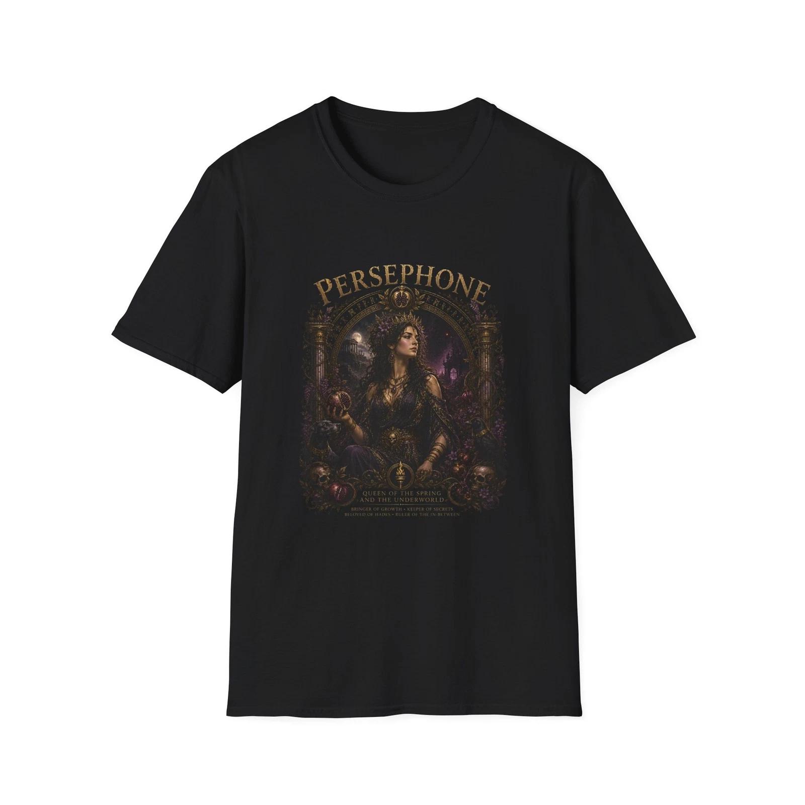 Persephone Goddess Children s Children s Children s T Children s T-shirt Dark Floral Greek Mythology Graphic Tee 150