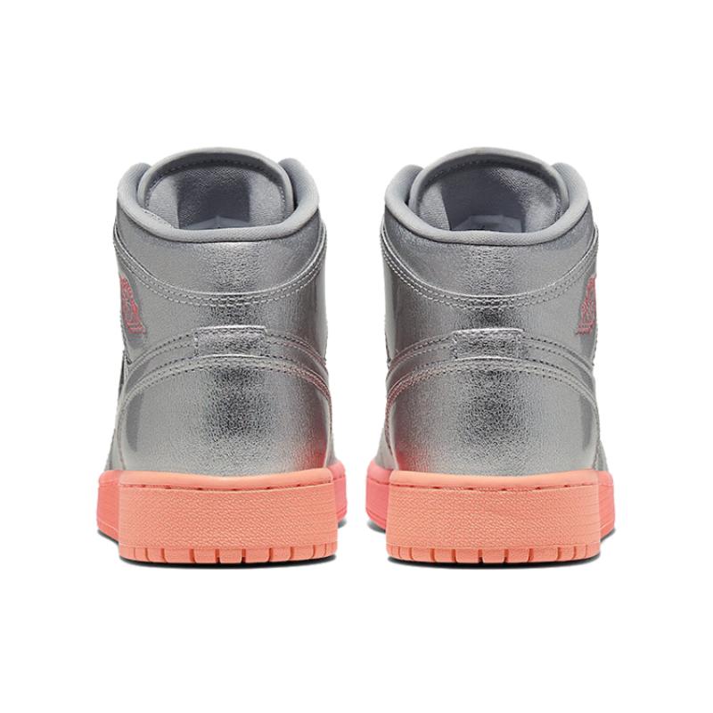 Jordan 1 Mid GS Metallic Silver Pink Crimson Jordan 555112-006