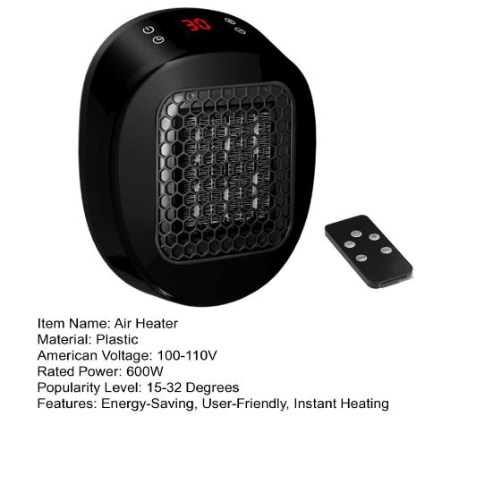 Wall-Mounted Space Heater with Adjustable Thermostat & Timer Quick Warmth Electric Heaters
