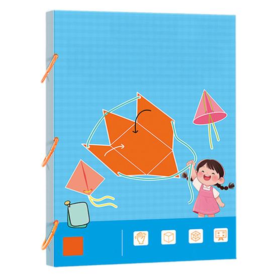 1 Set Pull String 3D Geometry Learning Book Early Education Paper Folding Rope Geometry Model with 15 Solids Volume Surface Area Formulas Teaching Toy