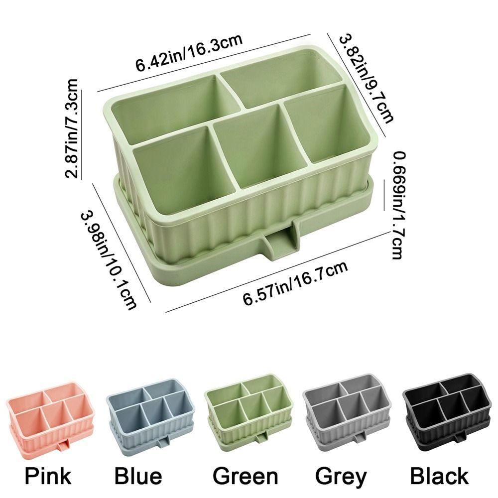 Detachable Silicone Toothbrush Storage Box Anti-Slip Toothbrush Toothpaste Organizer Bathroom