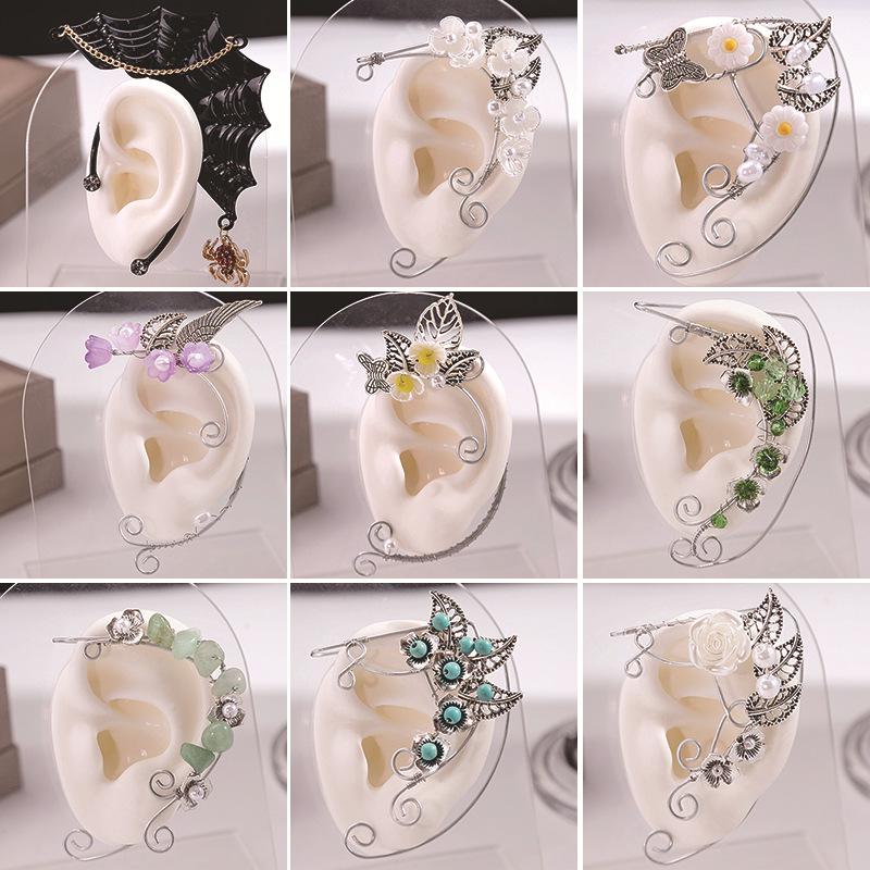 

Retro Flower Y2K Non-Piercing Ear Cuff with Pearl Accent