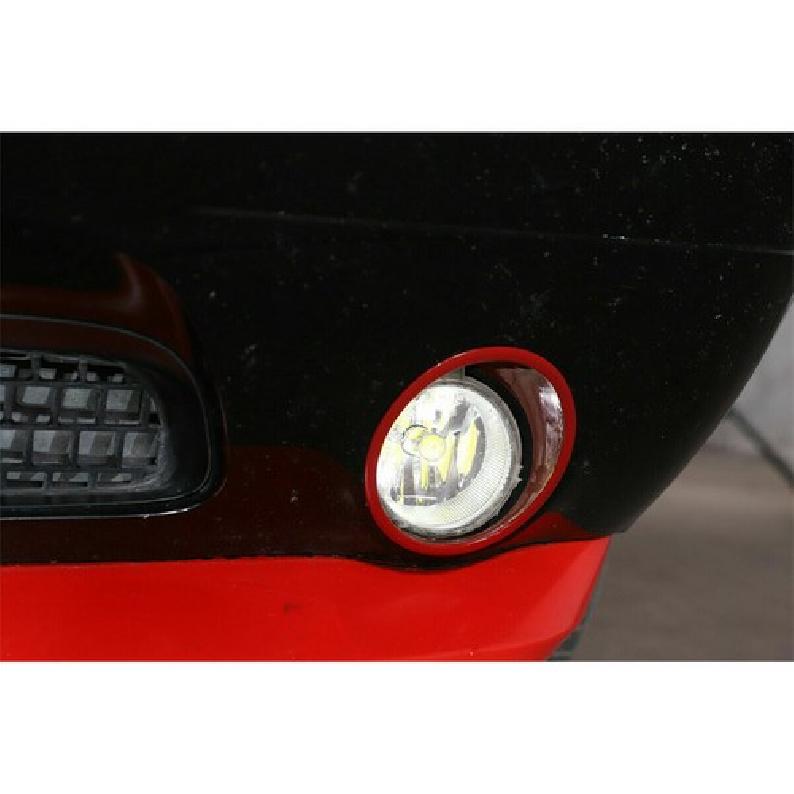 Front Fog Light Lamp Cover Trim Red For 2009-2014 Dodge Challenger Accessories