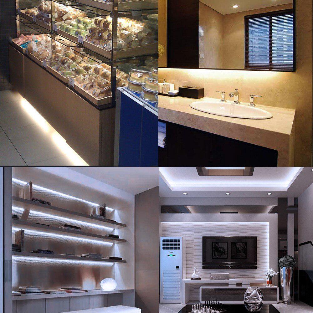 Indoor Lighting Dimmable LED Lamp Led Closet Lights RF Remote Control Kitchen Cabinet Light Stais Bedroom Decor 12V Flexible LED Strip Tape EU Plug