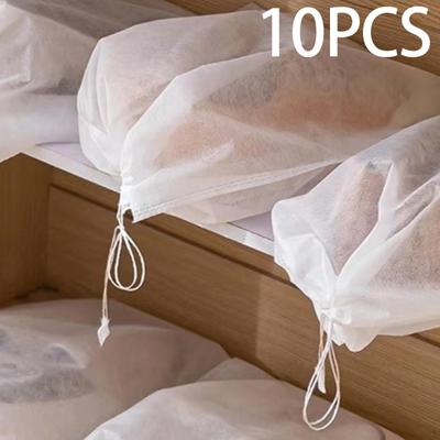 10 Pieces Dustproof Bag with Drawstring Drying Home Storage Organization Shoes