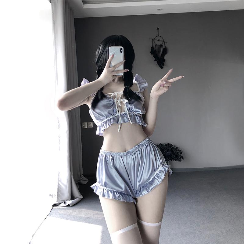 Lenjerie sexy Încântător stil de curte. Costum de uniformă de servitoare pentru jocuri de rol, fără spate