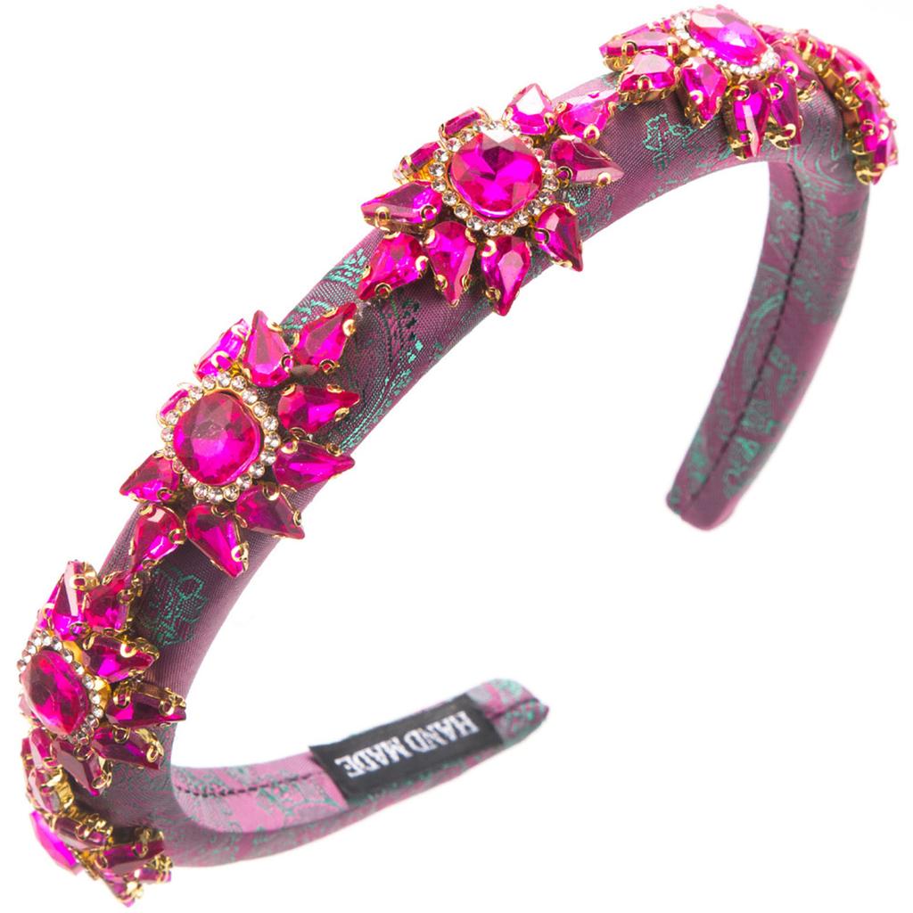 Elegant Embroidery Headband for Female Rhinestones Flower Hairband Wedding Hairhoop Nonslip Hairband Hair Decors