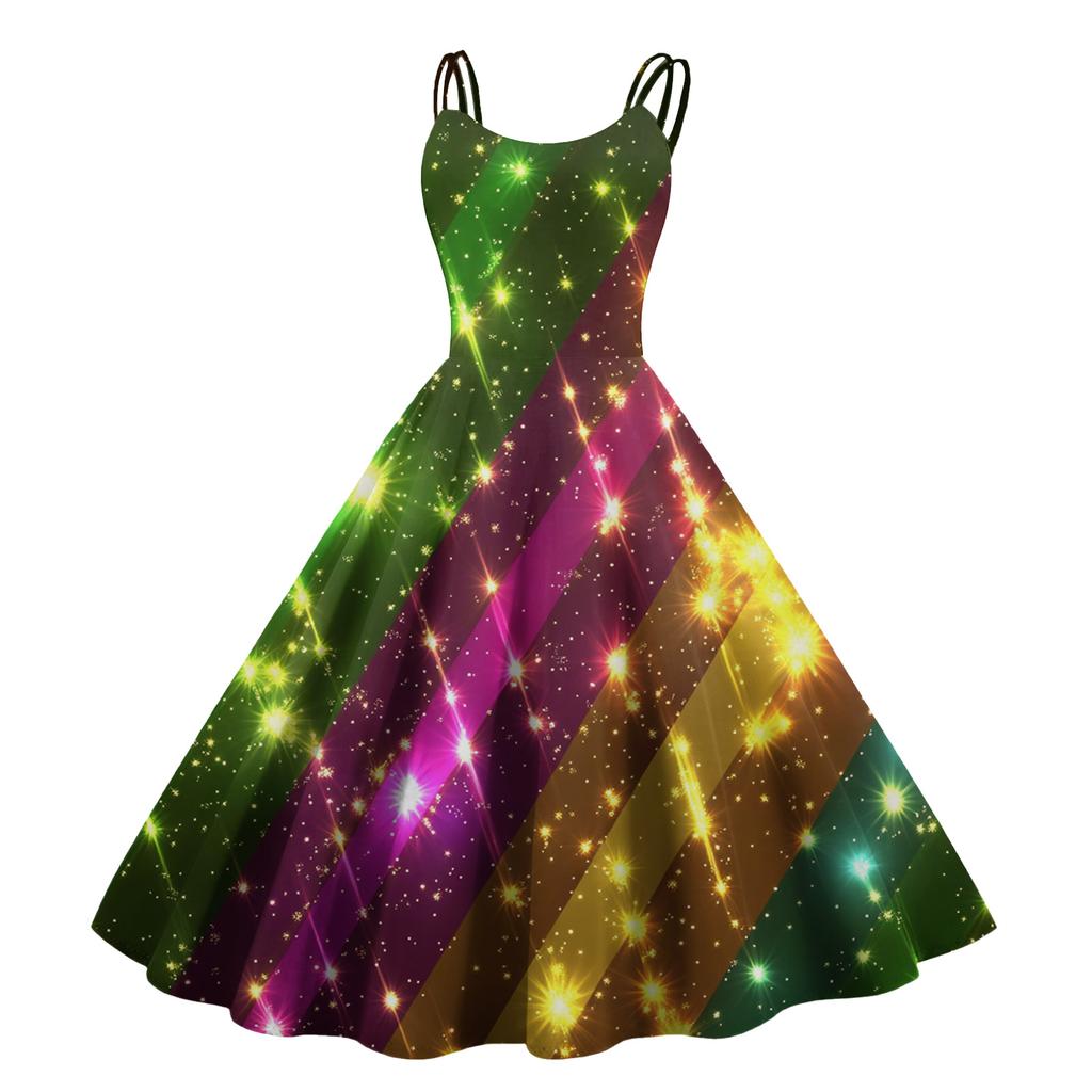 Women's Halloween Print Sexy Off-The-Shoulder Punk Vintage Dress