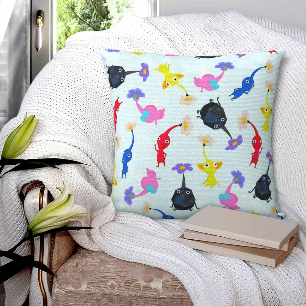 Pikmin Square Pillowcase Pillow Cover Polyester Cushion Decor Comfort Throw Pillow for Home Car