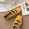 Spring and summer new silver bow ballet shoes femininity cross strap versatile Mary Jane shoes