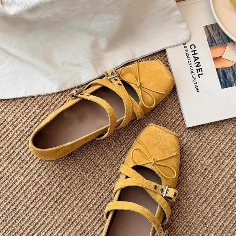 Spring and summer new silver bow ballet shoes femininity cross strap versatile Mary Jane shoes