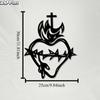 1pc Sacred Heart Metal Wall Decor, Iron Statue Mural for Home Indoor Outdoor