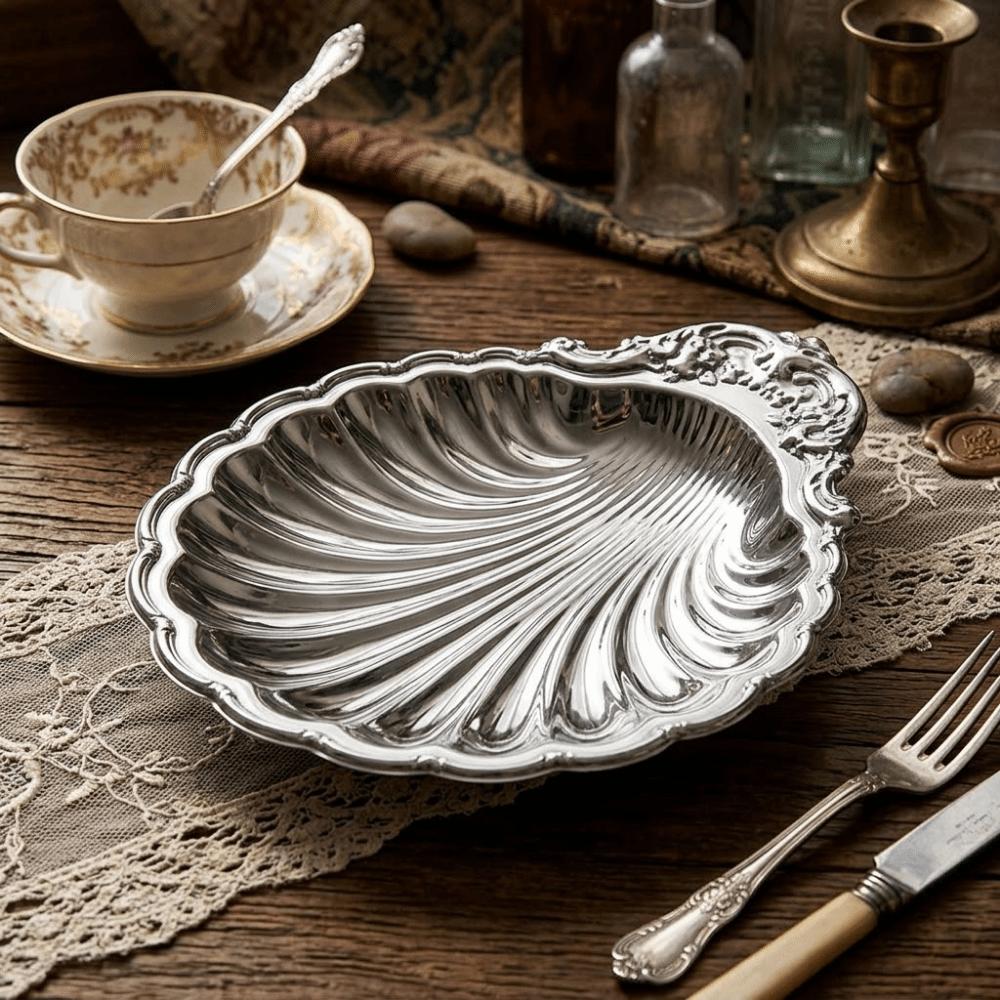 Piatto da Dessert Vintage a Forma di Conchiglia Piatto a Forma di Conchiglia Vassoio Porta Gioielli Decorazione da Tavola