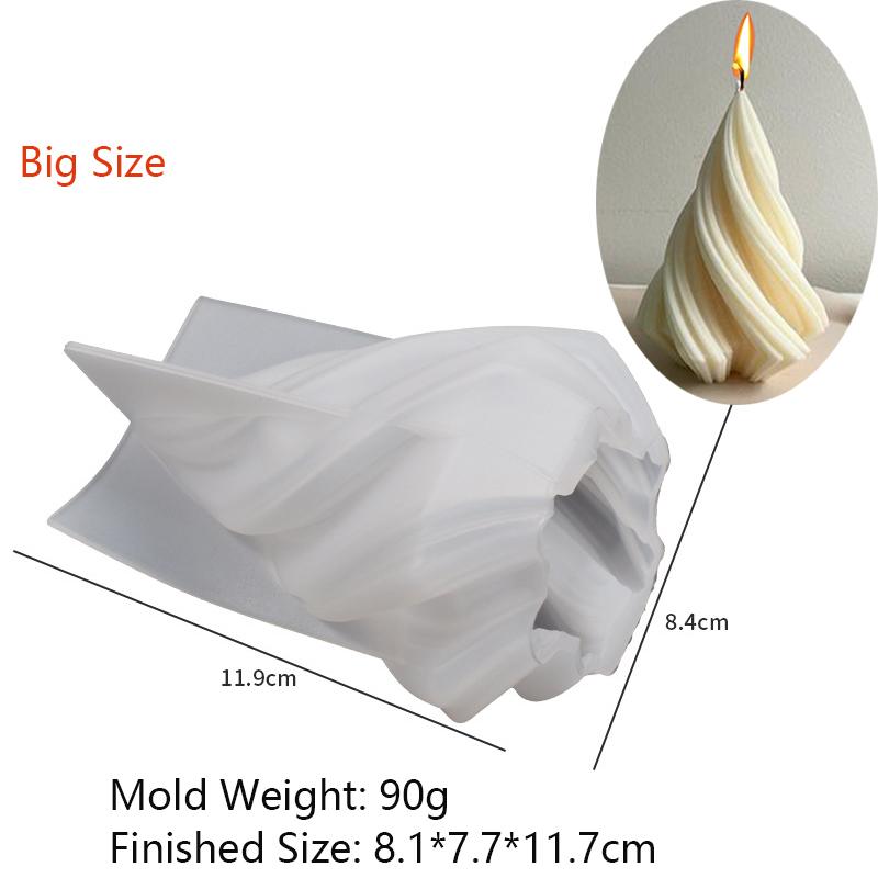 3D Rotierende Säulenkerze Silikonform Geometrische Welle Kerzenwachsform DIY Abstrakte Kunst Seife Harz Gipsform Heimwerkerdeko