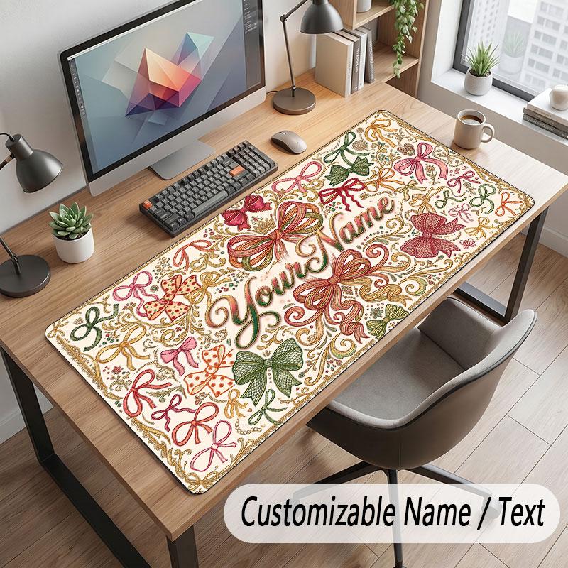 Neon Colorful Theme Customized Mouse Pad Personalized Print Name Text Desk Mat For Home Office Table Decor