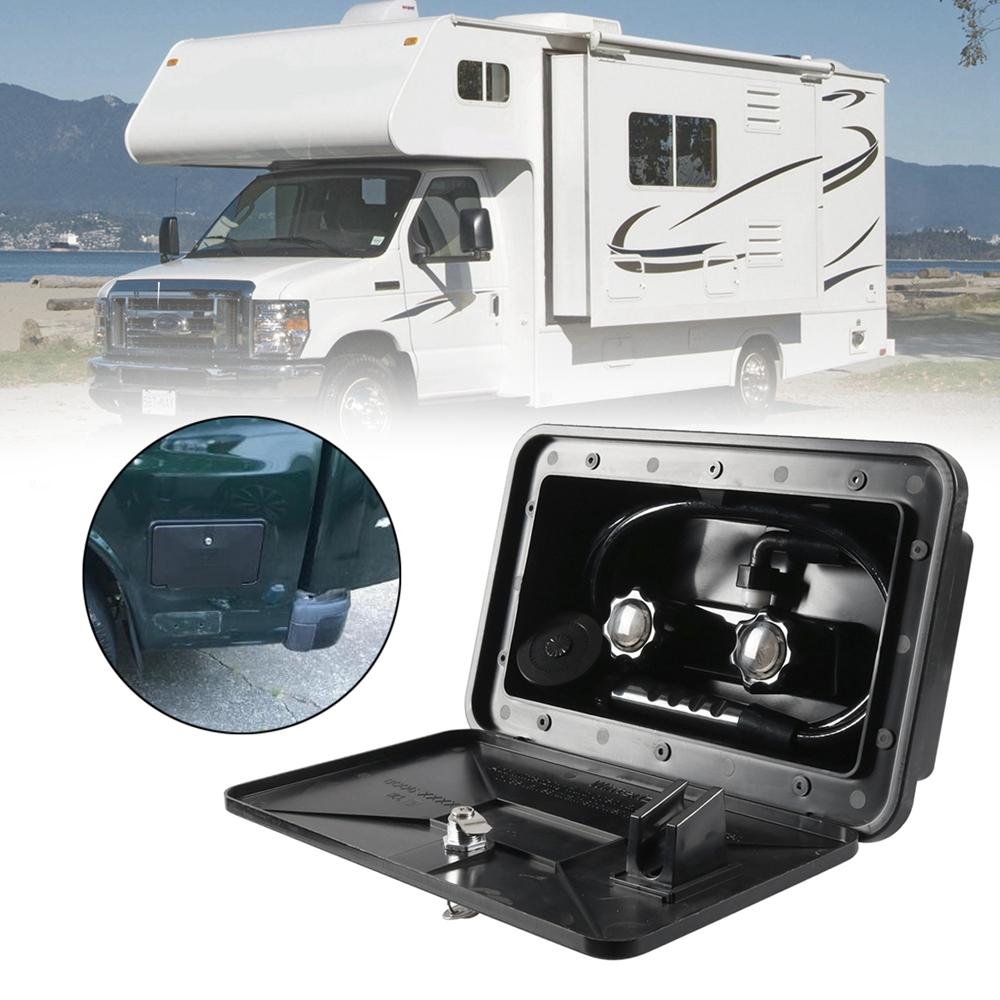 

External Caravan RV Shower Box Kit Exterior Faucet Camper Trailer Boat Black