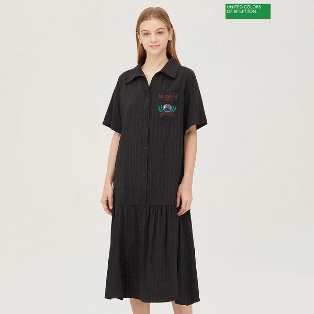 

Benetton Платье Benetton L в полоску Baopa7531 BK_black/42