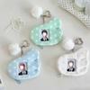 Star Wings Plush Photo Card Holder Keychain - Stylish Small Card Sleeve & Backpack Pendant