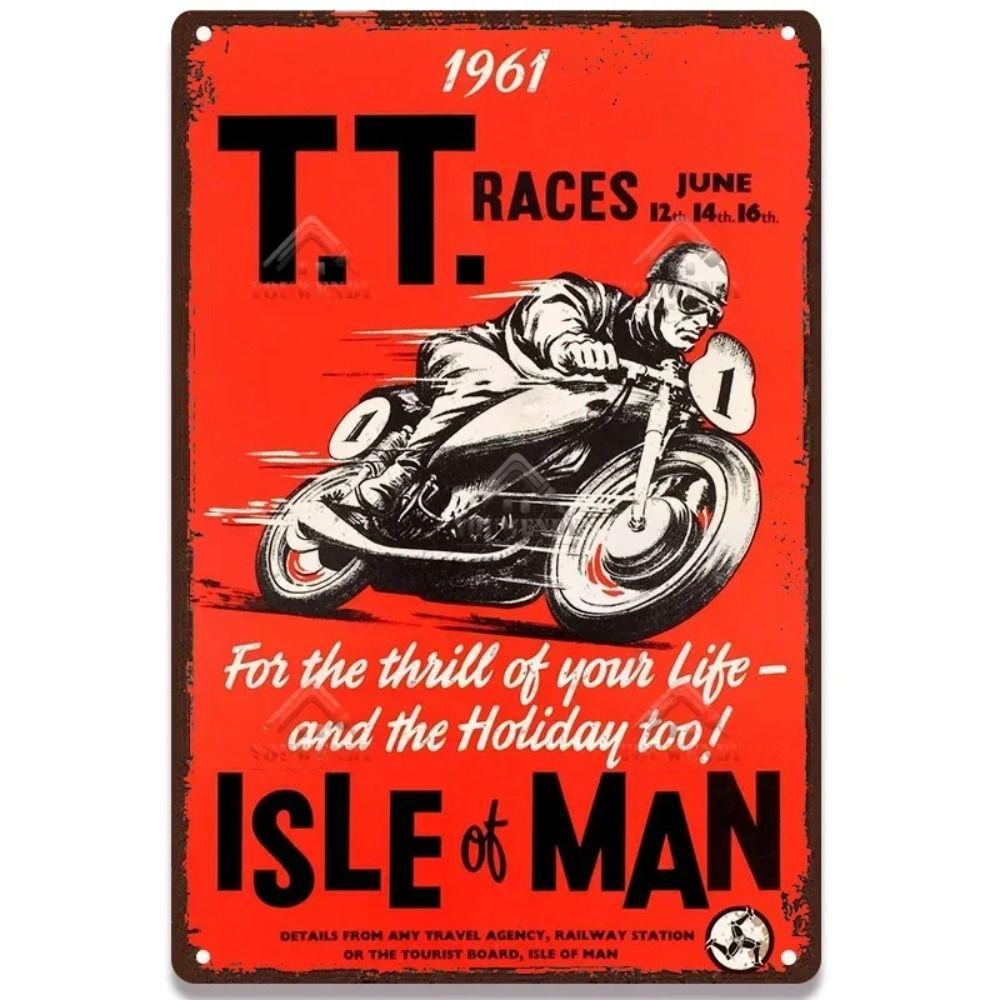 Scooter Metal Wall Art, Retro Moped Poster Sign 20x30cm